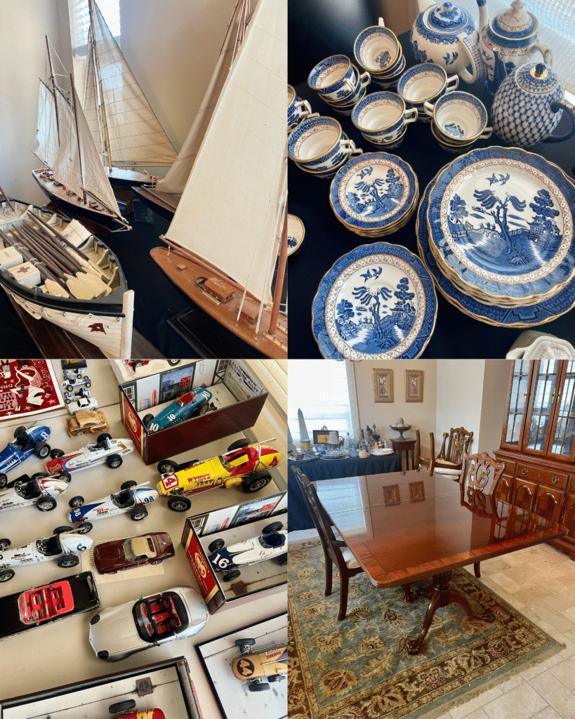 Blue Moon Estate Sale in Northwest Hills – model cars/sailboats, glassware, wall art, garage items + more!
