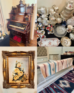Blue Moon Estate Sale in Allandale - beautiful decor, tableware, wall art, furniture, etc.!