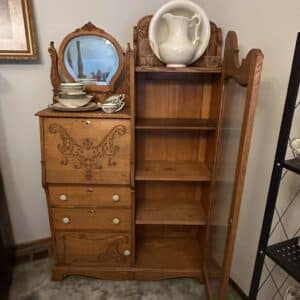 Antique-Victorian-Oak-Side-by-Side-Secretary-Bookcase-2