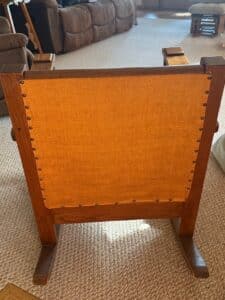 Mission-Style-Oak-Rocking-Chair-with-Mustard-Upholstery-third-image