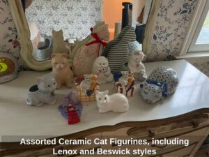 Assorted-Ceramic-Cat-Figurines-including-Lenox-and-Beswick-styles