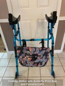 Folding-Walker-with-Butterfly-Print-Bag-and-Forearm-Cuffs