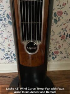 Lasko-Wind-Curve-Tower-Fan-with-Faux-Wood-Grain-Accent-and-Remote-second-image