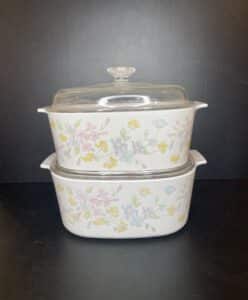 CorningWare-Pastel-Bouquet-Pattern-Casserole-Dishes