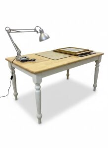 Farmhouse-Dining-Table-with-Turned-Legs-and-White-Base-second-image