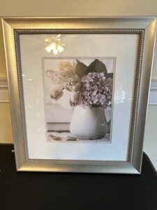 Framed-Black-and-White-Floral-Still-Life-Print-with-Tulips-and-Hydrangeas