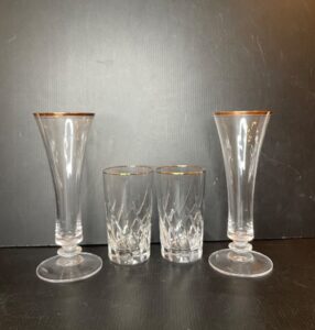 Gold-Rimmed-Crystal-Trumpet-Glasses-and-Tumblers