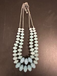 Two-Strand-Aquamarine-and-Chalcedony-Beaded-Necklace