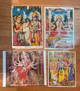 Vintage-Hindu-Religious-Prints-Radha-Krishna-Durga-Rama-Sita-Lakshmana-Santoshi-Mata