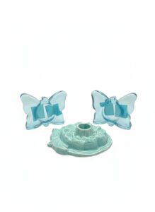 Blue-Glass-Butterfly-Candle-Holders-and-Teal-Ceramic-Rose-Candlestick-Holder