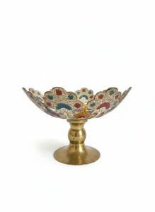 Brass-Meenakari-Pedestal-Bowl