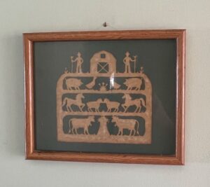 Framed-Scherenschnitte-Farm-Scene-Paper-Cutting-Art