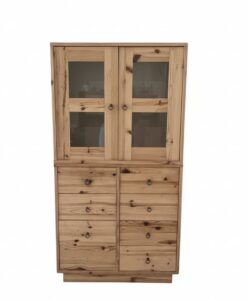 IKEA-HEMNES-Pine-Glass-Door-Cabinet-with-Drawers