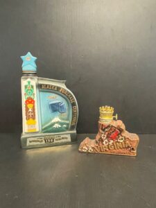 Jim-Beam-Alaska-Purchase-Centennial-Bourbon-Whiskey-Decanter-and-Virginia-Old-Dominion-Lighter