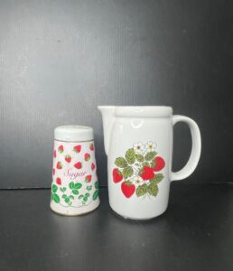 McCoy-Strawberry-Country-Pitcher-and-Sugar-Shaker