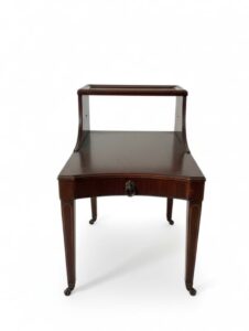 Mersman-Mahogany-Side-Table-with-Drawer-and-Casters