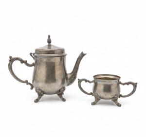 Silver-Plated-Teapot-and-Sugar-Bowl-Set