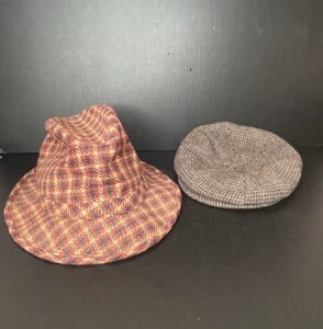 Totes-Plaid-Bucket-Hat-and-Harris-Tweed-Flat-Cap