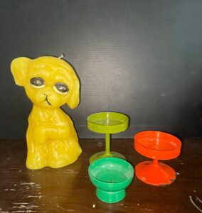Vintage-Big-Eye-Dog-Candle-with-Plastic-Candlesticks