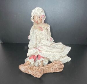 Vintage-Bunny-Rabbit-Doll-with-Bonnet-and-Dress