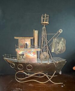 Vintage-Curtis-Jere-Style-Copper-Fishing-Trawler-Sculpture
