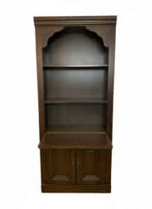 Vtg-Dark-Wood-Bookcase-with-Drop-Front-Desk