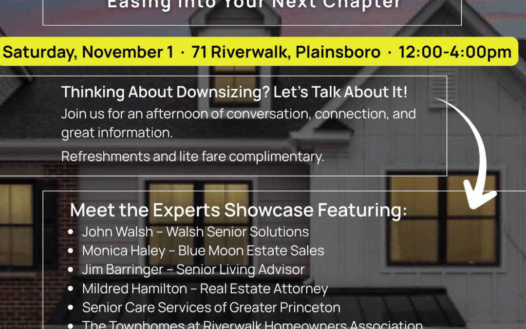 Thinking about Downsizing? Let’s talk about it on Nov 1