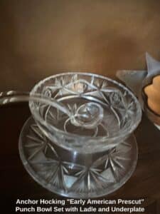 Anchor-Hocking-Early-American-Prescut-Punch-Bowl-Set-with-Ladle-and-Underplate-second-image-1