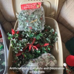Artificial-Holly-Garlands-and-Decorative-Straw-Hats-1