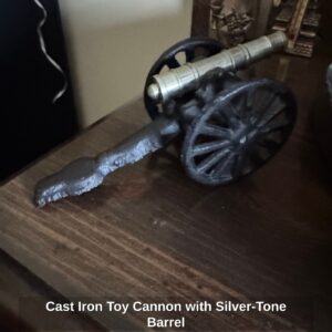 Cast-Iron-Toy-Cannon-with-Silver-Tone-Barrel