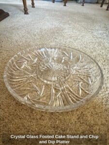 Crystal-Glass-Footed-Cake-Stand-and-Chip-and-Dip-Platter-second-image-1