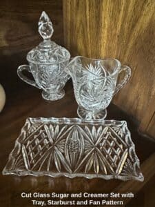 Cut-Glass-Sugar-and-Creamer-Set-with-Tray-Starburst-and-Fan-Pattern-second-image-1