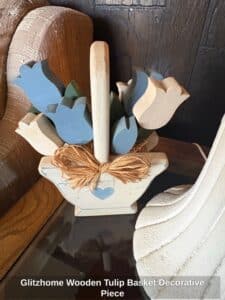 Glitzhome-Wooden-Tulip-Basket-Decorative-Piece