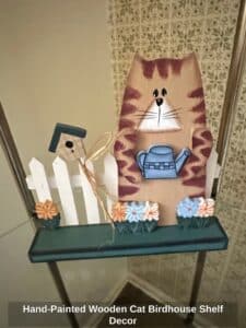 Hand-Painted-Wooden-Cat-Birdhouse-Shelf-Decor-1