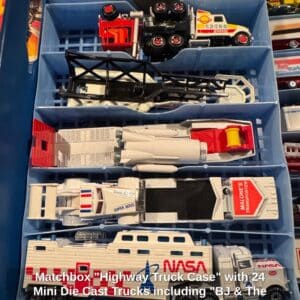 Matchbox-Highway-Truck-Case-with-Mini-Die-Cast-Trucks-including-BJ-The-Bear-Kenworth-K-fifth-image-1