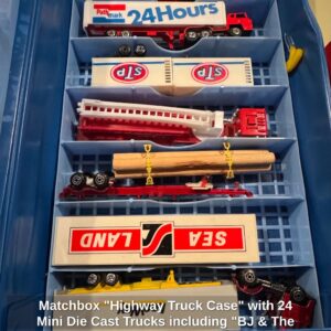 Matchbox-Highway-Truck-Case-with-Mini-Die-Cast-Trucks-including-BJ-The-Bear-Kenworth-K-third-image-1