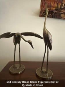 Mid-Century-Brass-Crane-Figurines-Set-of-Made-in-Korea-1