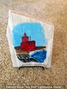Painted-Stone-Big-Red-Lighthouse-Scene-1