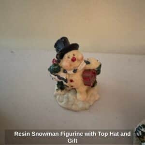 Resin-Snowman-Figurine-with-Top-Hat-and-Gift