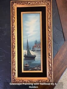Seascape-Painting-with-Sailboat-by-A.-Holden-1