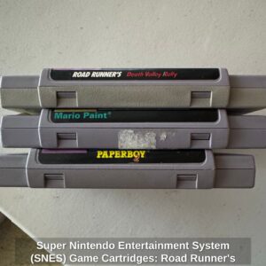 Super-Nintendo-Entertainment-System-SNES-Game-Cartridges-Road-Runners-Death-Valley-Rally-Mario-Paint-Paperboy