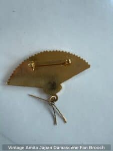 Vintage-Amita-Japan-Damascene-Fan-Brooch-second-image