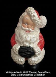 Vintage-Atlantic-Mold-Winking-Santa-Claus-Blow-Mold-Christmas-Decoration