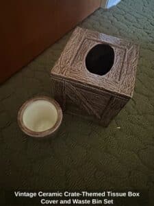 Vintage-Ceramic-Crate-Themed-Tissue-Box-Cover-and-Waste-Bin-Set-second-image-1