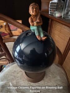 Vintage-Ceramic-Figurine-on-Bowling-Ball-Ashtray