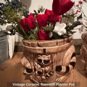Vintage-Ceramic-Raccoon-Planter-Pot-1
