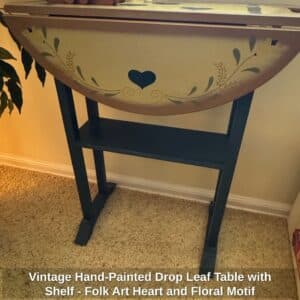 Vintage-Hand-Painted-Drop-Leaf-Table-with-Shelf-Folk-Art-Heart-and-Floral-Motif-1
