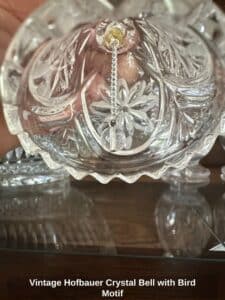 Vintage-Hofbauer-Crystal-Bell-with-Bird-Motif-second-image-1