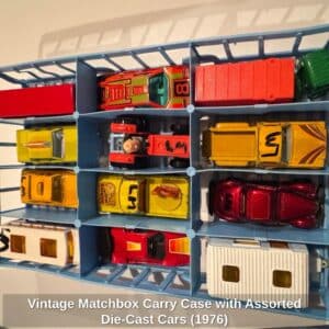 Vintage-Matchbox-Carry-Case-with-Assorted-Die-Cast-Cars-second-image-1