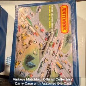 Vintage-Matchbox-Official-Collectors-Carry-Case-with-Assorted-Die-Cast-Emergency-and-Military-Vehicles-1